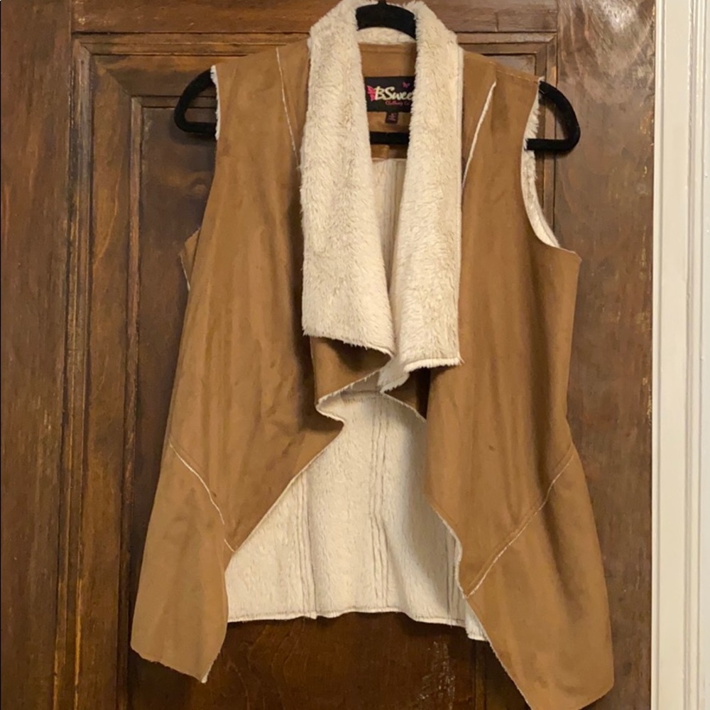 Faux suede vest